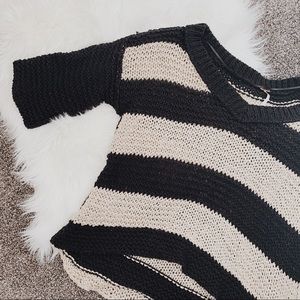 Free People | Knit Hi-Lo striped sweater size XS